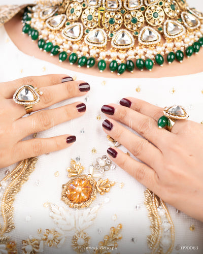 The Mah-e-Noor Bridal Set with Nath and Adjustable Rings